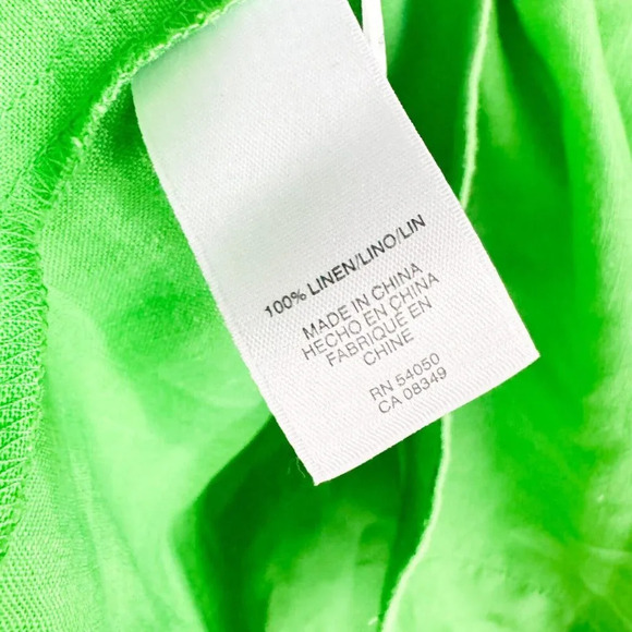 JOnes New York Signature Linen Bright Green  Tunic Top 1X - Picture 5 of 5